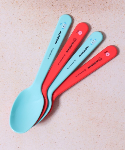 sanrio(サンリオ)の「(SK)【sanrio】【4本セット】プラスチック スプーン(カトラリー・キッズ・ピンク系/ターコイズブルー系・ONE SIZE)」の2枚目の写真