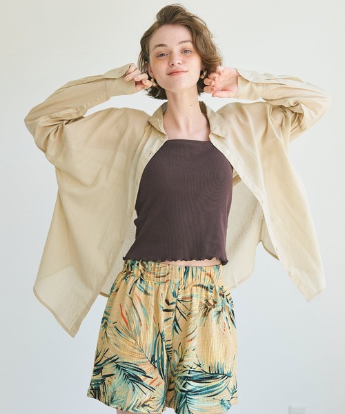 coca（coca）（コカ）の「カップ付きメロウ加工リブキャミソール（キャミソール・レディース・ホワイト/ブラウン/その他1・S/M/L）」の8枚目の写真