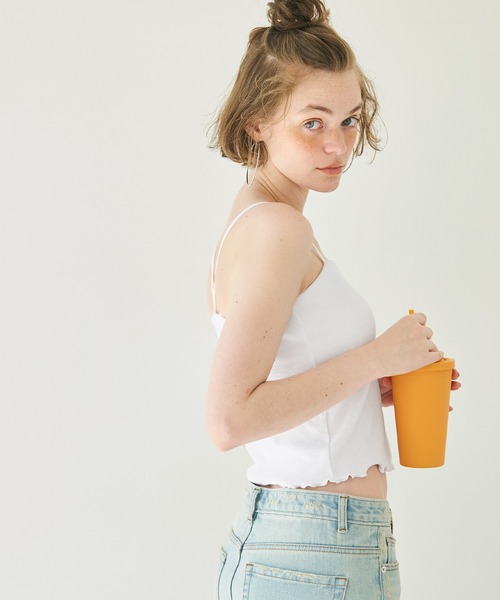 coca（coca）（コカ）の「カップ付きメロウ加工リブキャミソール（キャミソール・レディース・ホワイト/ブラウン/その他1・S/M/L）」の15枚目の写真