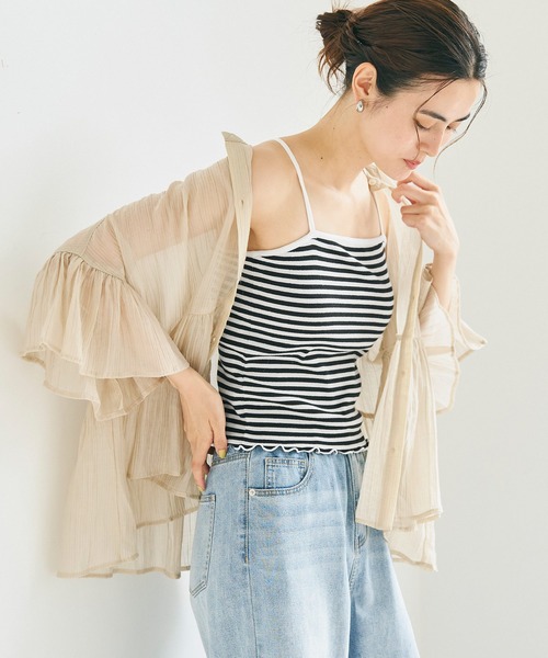 coca（coca）（コカ）の「カップ付きメロウ加工リブキャミソール（キャミソール・レディース・ホワイト/ブラウン/その他1・S/M/L）」の13枚目の写真