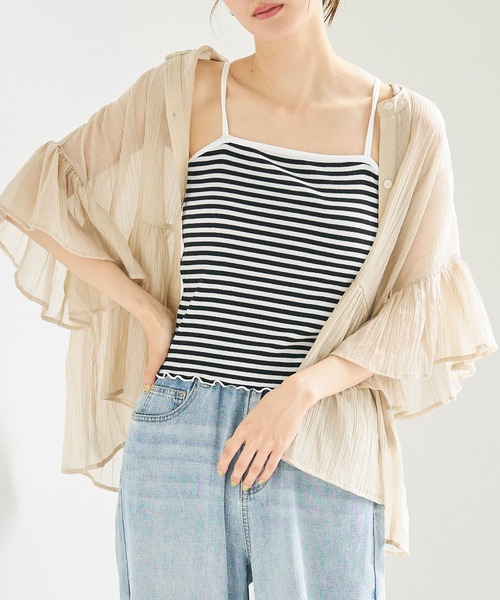 coca（coca）（コカ）の「カップ付きメロウ加工リブキャミソール（キャミソール・レディース・ホワイト/ブラウン/その他1・S/M/L）」の10枚目の写真