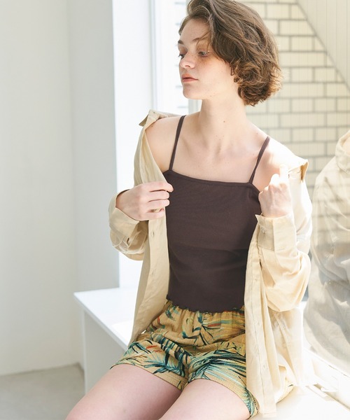 coca（coca）（コカ）の「カップ付きメロウ加工リブキャミソール（キャミソール・レディース・ホワイト/ブラウン/その他1・S/M/L）」の9枚目の写真