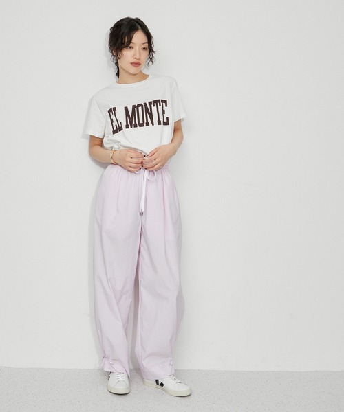 REMI RELIEF（レミレリーフ）の「【REMI RELIEF(レミレリーフ)】LOGO TEE (EL MONTE)（Tシャツ/カットソー・レディース・ホワイト/ブラウン/ピンク・S）」の5枚目の写真