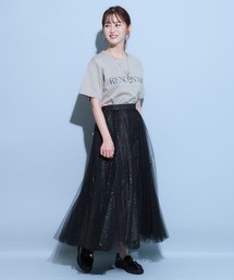ジャスグリッティー JUSGLITTYドットチュールスカートロングスカート JUSGLITTY（ジャスグリッティー）の「ドットチュールスカート