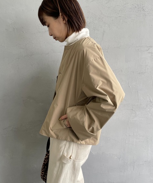 DANTON ベージュ ノーカラージャケット 36 DANTON（ダントン）の「[DANTON/ダントン] 中綿入りノーカラー