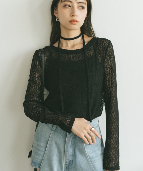 ユークロニア　レーストップス VANNIE U（ヴァニーユー）の「タイ付きレーストップス（Tシャツ