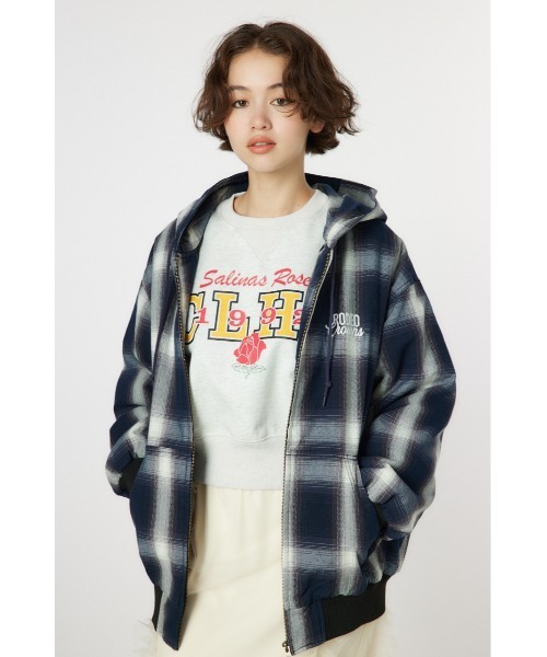 RODEO CROWNS WIDE BOWL（ロデオクラウンズワイドボウル）の「ワークフーディーブルゾン（ブルゾン・レディース・ブルー系その他3/ライトベージュ/ブルー系その他/ブラック・FREE）」の4枚目の写真