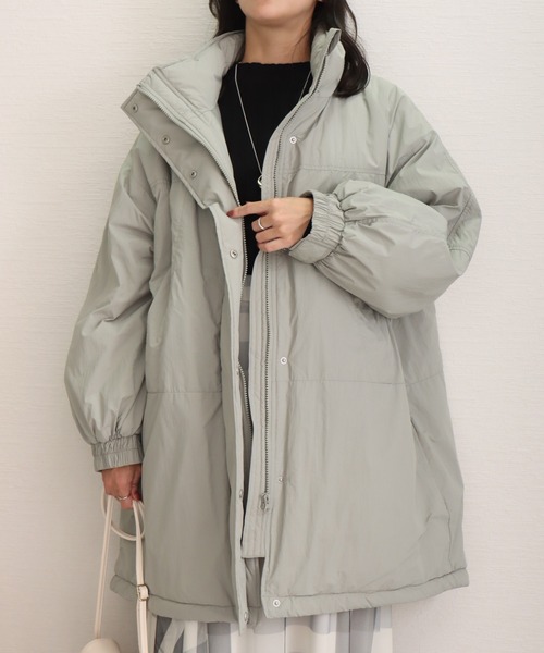 libelle more(リベル モア)の「吸湿発熱中綿ナイロンBIGコート(ダウンジャケット/コート・レディース・ブラック/オリーブ/アイボリー・L/M)」の3枚目の写真