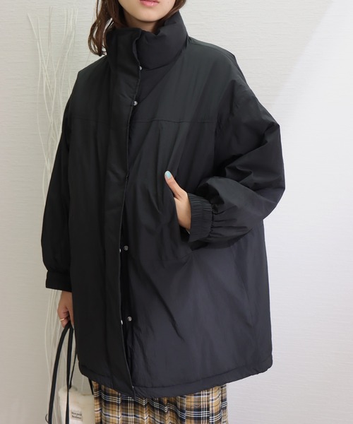 libelle more(リベル モア)の「吸湿発熱中綿ナイロンBIGコート(ダウンジャケット/コート・レディース・ブラック/オリーブ/アイボリー・L/M)」の14枚目の写真