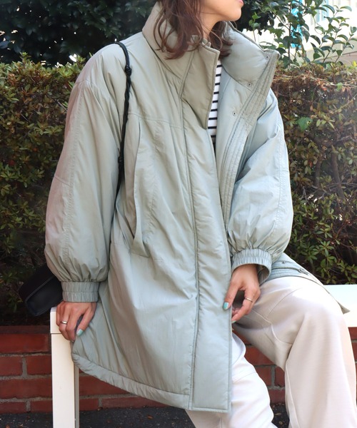 libelle more(リベル モア)の「吸湿発熱中綿ナイロンBIGコート(ダウンジャケット/コート・レディース・ブラック/オリーブ/アイボリー・L/M)」の17枚目の写真