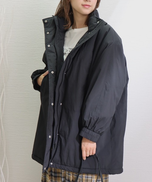 libelle more(リベル モア)の「吸湿発熱中綿ナイロンBIGコート(ダウンジャケット/コート・レディース・ブラック/オリーブ/アイボリー・L/M)」の11枚目の写真