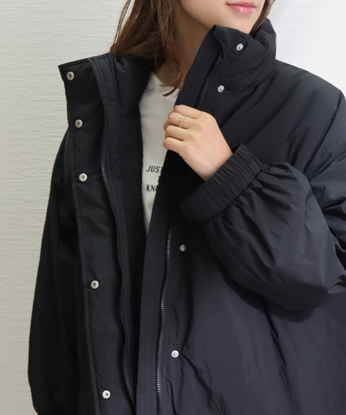 libelle more(リベル モア)の「吸湿発熱中綿ナイロンBIGコート(ダウンジャケット/コート・レディース・ブラック/オリーブ/アイボリー・L/M)」の13枚目の写真