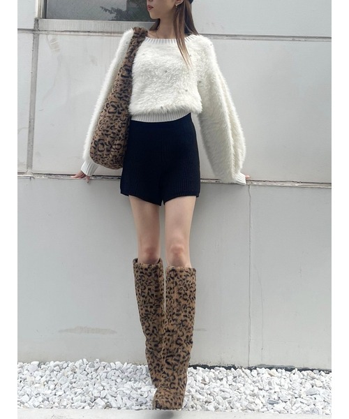 EVRIS(エヴリス)の「ボアBIG BAG(ショルダーバッグ・レディース・ブラック/ホワイト/その他1・FREE)」の8枚目の写真