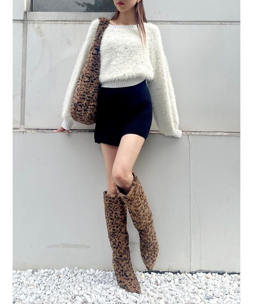 EVRIS(エヴリス)の「ボアBIG BAG(ショルダーバッグ・レディース・ブラック/ホワイト/その他1・FREE)」の9枚目の写真