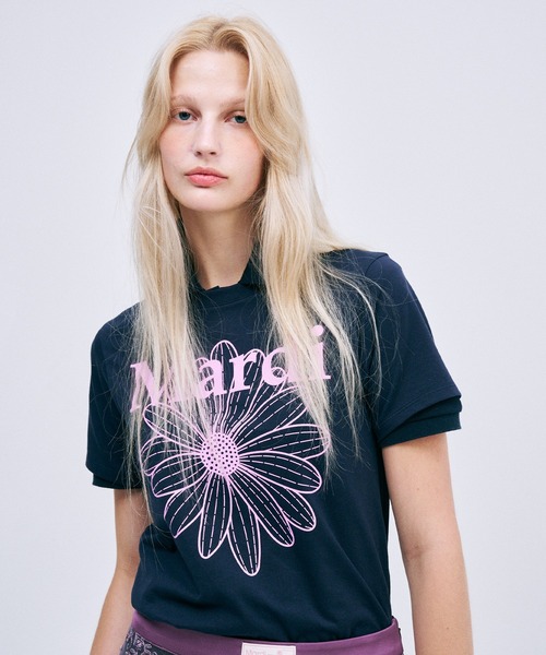 Tシャツ・カットソー Mardi Mercredi SLIM TSHIT SLIM TSHIRT FLOWERMARDI（Tシャツ/カットソー）｜Mardi
