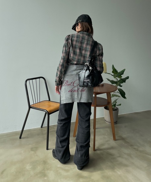 SHAGGIE（シャギー）の「パワショルチェック柄ブラウス（シャツ/ブラウス・レディース・ブラウン/グリーン・FREE）」の8枚目の写真