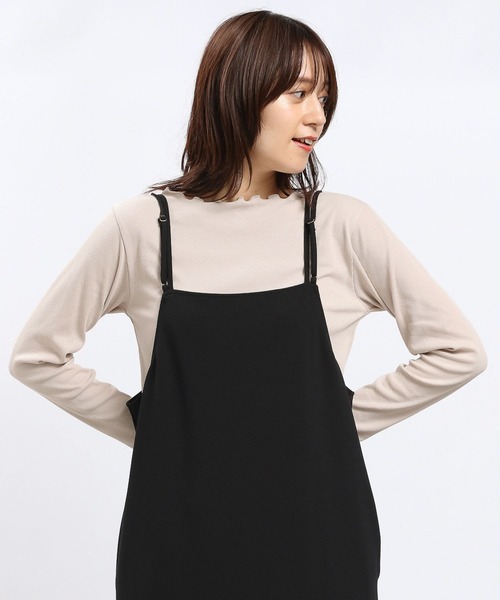 GLOBAL WORK Smile Seed Store（グローバルワーク スマイルシードストア）の「華奢リブメロウネック長袖/118559（Tシャツ/カットソー・レディース・ブラック/オフホワイト/グレー/グレイッシュベージュ/ダークグレー・MEDIUM/X-LARGE/LARGE/SMALL）」の5枚目の写真