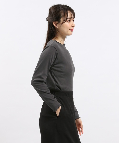 GLOBAL WORK Smile Seed Store（グローバルワーク スマイルシードストア）の「華奢リブメロウネック長袖/118559（Tシャツ/カットソー・レディース・ブラック/オフホワイト/グレー/グレイッシュベージュ/ダークグレー・MEDIUM/X-LARGE/LARGE/SMALL）」の22枚目の写真