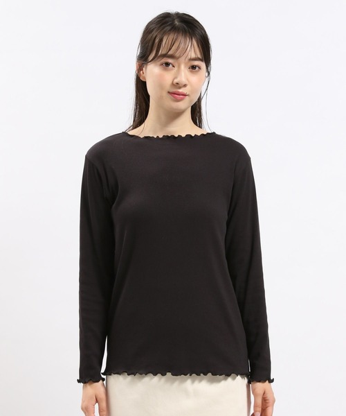 GLOBAL WORK Smile Seed Store（グローバルワーク スマイルシードストア）の「華奢リブメロウネック長袖/118559（Tシャツ/カットソー・レディース・ブラック/オフホワイト/グレー/グレイッシュベージュ/ダークグレー・MEDIUM/X-LARGE/LARGE/SMALL）」の17枚目の写真