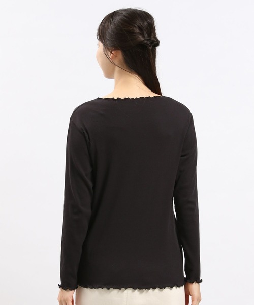 GLOBAL WORK Smile Seed Store（グローバルワーク スマイルシードストア）の「華奢リブメロウネック長袖/118559（Tシャツ/カットソー・レディース・ブラック/オフホワイト/グレー/グレイッシュベージュ/ダークグレー・MEDIUM/X-LARGE/LARGE/SMALL）」の15枚目の写真