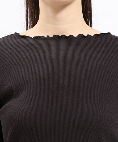 GLOBAL WORK Smile Seed Store（グローバルワーク スマイルシードストア）の「華奢リブメロウネック長袖/118559（Tシャツ/カットソー・レディース・ブラック/オフホワイト/グレー/グレイッシュベージュ/ダークグレー・MEDIUM/X-LARGE/LARGE/SMALL）」の14枚目の写真