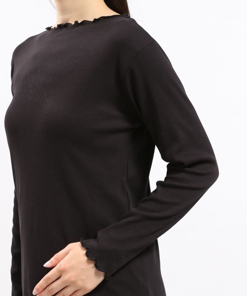 GLOBAL WORK Smile Seed Store（グローバルワーク スマイルシードストア）の「華奢リブメロウネック長袖/118559（Tシャツ/カットソー・レディース・ブラック/オフホワイト/グレー/グレイッシュベージュ/ダークグレー・MEDIUM/X-LARGE/LARGE/SMALL）」の13枚目の写真