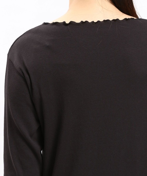 GLOBAL WORK Smile Seed Store（グローバルワーク スマイルシードストア）の「華奢リブメロウネック長袖/118559（Tシャツ/カットソー・レディース・ブラック/オフホワイト/グレー/グレイッシュベージュ/ダークグレー・MEDIUM/X-LARGE/LARGE/SMALL）」の11枚目の写真