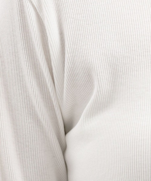 GLOBAL WORK Smile Seed Store（グローバルワーク スマイルシードストア）の「華奢リブメロウネック長袖/118559（Tシャツ/カットソー・レディース・ブラック/オフホワイト/グレー/グレイッシュベージュ/ダークグレー・MEDIUM/X-LARGE/LARGE/SMALL）」の10枚目の写真