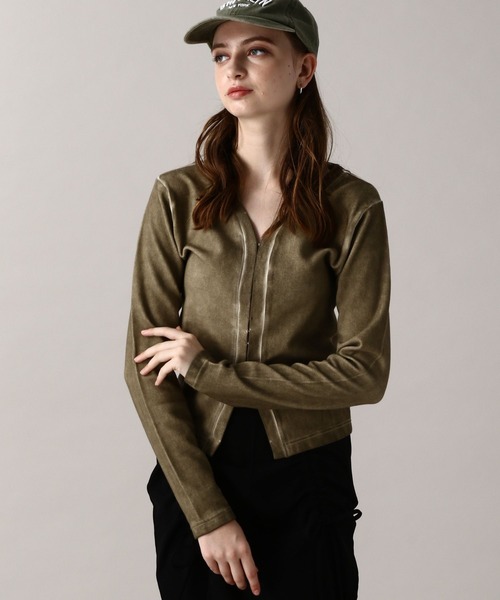 FOREVER 21（フォーエバー トゥエンティーワン）の「【2024SS】加工デザインカーディガン（カーディガン/ボレロ・レディース・グレー/カーキ/ネイビー・FREE）」の3枚目の写真