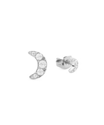 Crystal Moon Stud Earring レーディスピアス ローズゴールド/シルバー/ゴールド 片耳用
