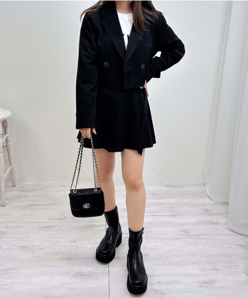 INGNI（イング）の「ショートテーラードジャケット（テーラードジャケット・レディース・ブラック/グレー・M）」の9枚目の写真