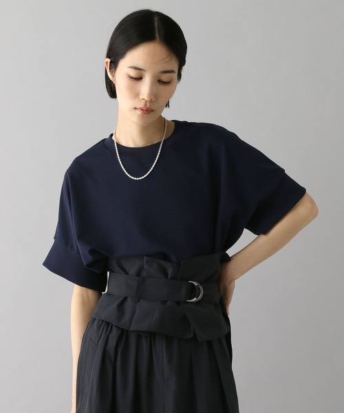 O0u（オーゼロユー）の「カットソージョーゼットTEE 272765（Tシャツ/カットソー・レディース・ホワイト/ブラック/ベージュ系/ネイビー/ブラウン・FREE）」の14枚目の写真