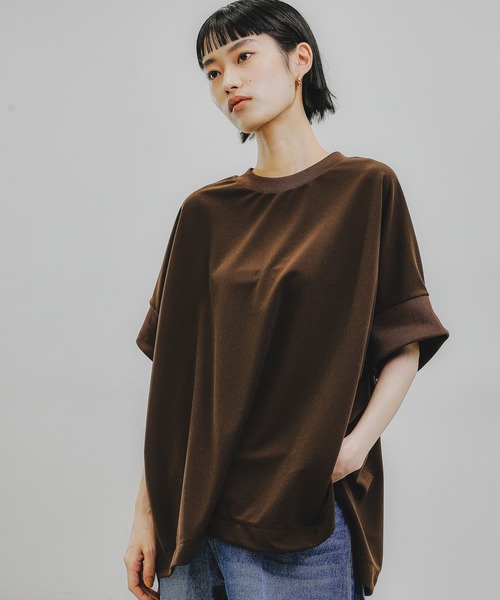 O0u（オーゼロユー）の「カットソージョーゼットTEE 272765（Tシャツ/カットソー・レディース・ホワイト/ブラック/ベージュ系/ネイビー/ブラウン・FREE）」の20枚目の写真