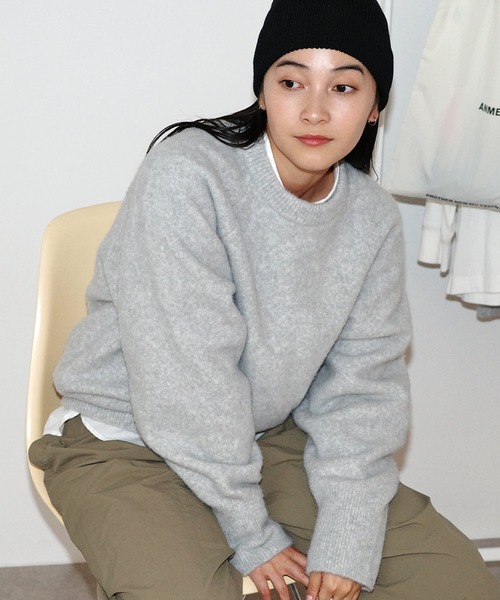 モヘアライク 長袖 ニット トップス ANME アンメ セール】モヘアライク長袖ニットトップス（ニット/セーター