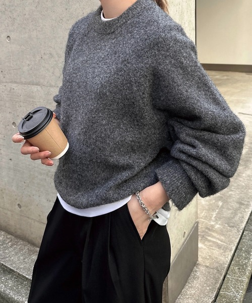 モヘアライク 長袖 ニット トップス ANME アンメ セール】モヘアライク長袖ニットトップス（ニット/セーター