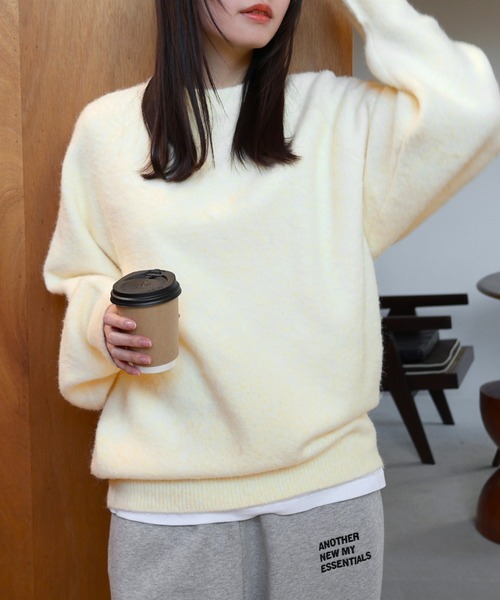 モヘアライク 長袖 ニット トップス ANME アンメ セール】モヘアライク長袖ニットトップス（ニット/セーター