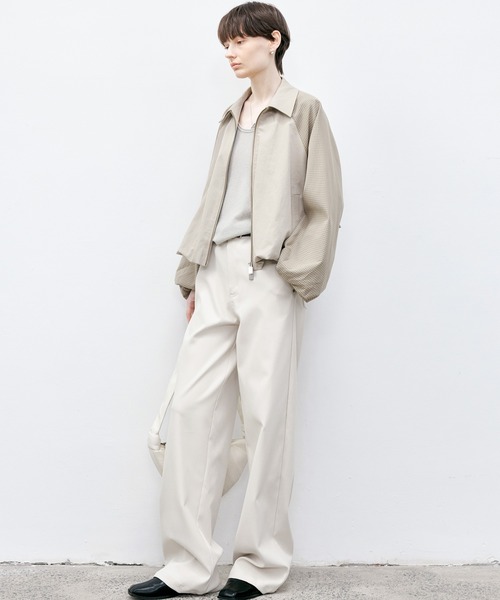 tageechita(タジチタ)の「【tageechita】バルーンチェック配色ジャケット(ブルゾン・レディース・ベージュ・S/M/L)」の10枚目の写真