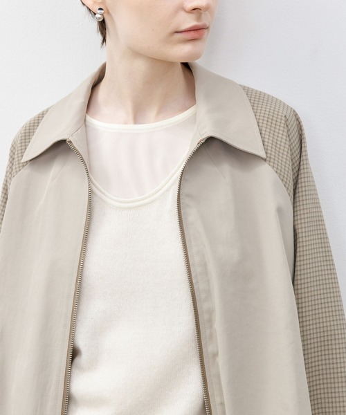 tageechita(タジチタ)の「【tageechita】バルーンチェック配色ジャケット(ブルゾン・レディース・ベージュ・S/M/L)」の13枚目の写真