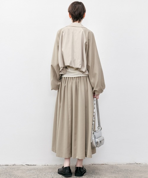 tageechita(タジチタ)の「【tageechita】バルーンチェック配色ジャケット(ブルゾン・レディース・ベージュ・S/M/L)」の16枚目の写真