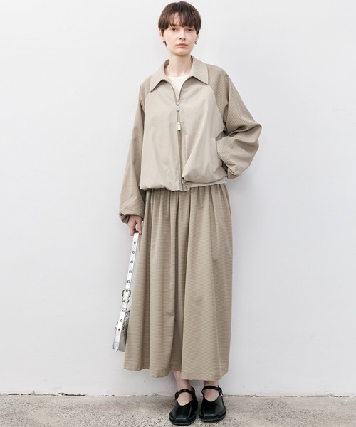 tageechita(タジチタ)の「【tageechita】バルーンチェック配色ジャケット(ブルゾン・レディース・ベージュ・S/M/L)」の20枚目の写真