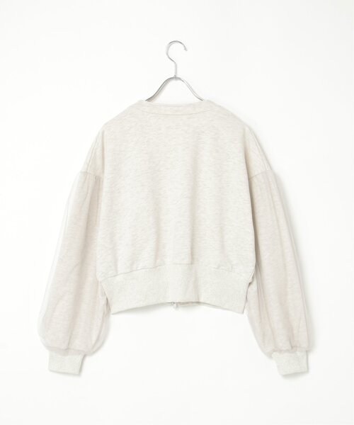 VENCEEXCHANGE（ヴァンスエクスチェンジ）の「裏毛ｘチュールダブルZIPカーディガン（カーディガン/ボレロ・レディース・チャコール/ブラック/オフホワイト/杢グレー・FREE）」の8枚目の写真