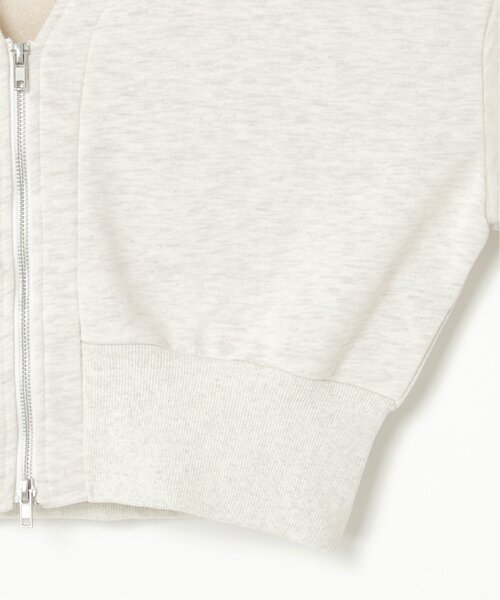 VENCEEXCHANGE（ヴァンスエクスチェンジ）の「裏毛ｘチュールダブルZIPカーディガン（カーディガン/ボレロ・レディース・チャコール/ブラック/オフホワイト/杢グレー・FREE）」の5枚目の写真