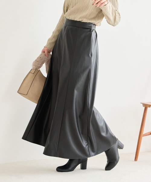 Andemiu（アンデミュウ）の「アソートナロースカート145464（スカート・レディース・ピンク/ダークブラウン/ブラック・FREE）」の2枚目の写真