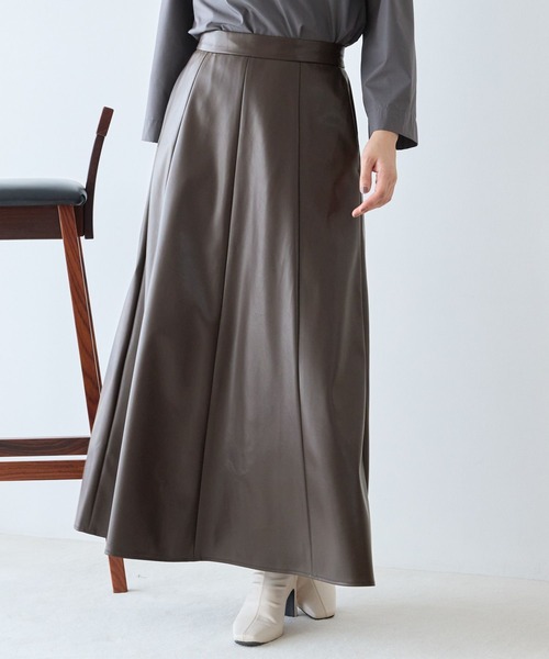 Andemiu（アンデミュウ）の「アソートナロースカート145464（スカート・レディース・ピンク/ダークブラウン/ブラック・FREE）」の5枚目の写真