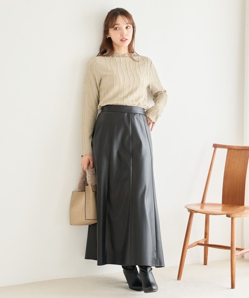 Andemiu（アンデミュウ）の「アソートナロースカート145464（スカート・レディース・ピンク/ダークブラウン/ブラック・FREE）」の7枚目の写真