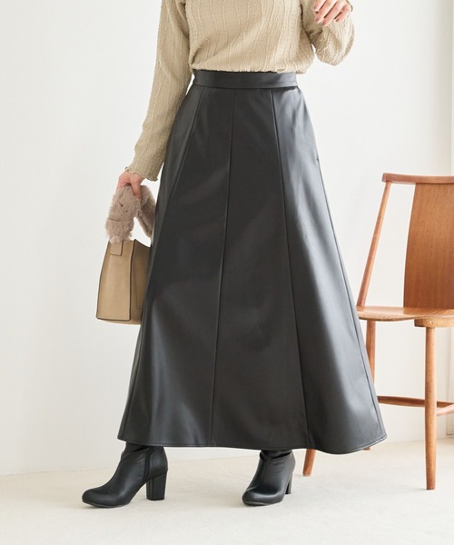 Andemiu（アンデミュウ）の「アソートナロースカート145464（スカート・レディース・ピンク/ダークブラウン/ブラック・FREE）」の8枚目の写真