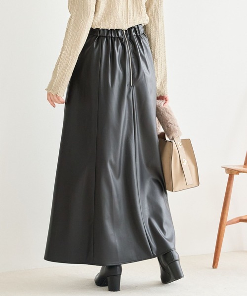 Andemiu（アンデミュウ）の「アソートナロースカート145464（スカート・レディース・ピンク/ダークブラウン/ブラック・FREE）」の9枚目の写真