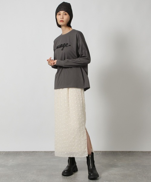 LAKOLE（ラコレ）の「リボンロゴ長袖T/149368（Tシャツ/カットソー・レディース・オフホワイト/ブラウン/チャコール・FREE）」の20枚目の写真