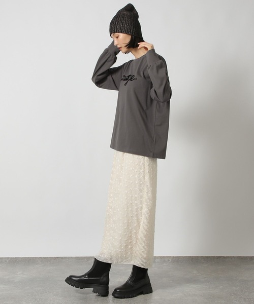 LAKOLE（ラコレ）の「リボンロゴ長袖T/149368（Tシャツ/カットソー・レディース・オフホワイト/ブラウン/チャコール・FREE）」の19枚目の写真