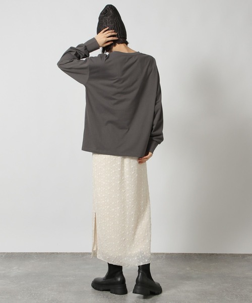 LAKOLE（ラコレ）の「リボンロゴ長袖T/149368（Tシャツ/カットソー・レディース・オフホワイト/ブラウン/チャコール・FREE）」の18枚目の写真